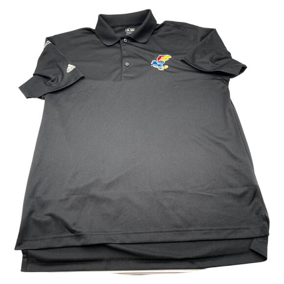 ADIDAS KU University of Kansas golf climalite polo shirt Jay Hawk logo - Picture 1 of 7